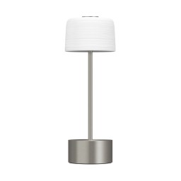 J.L Coquet, Hémisphère White Satin, Table lamp, silver