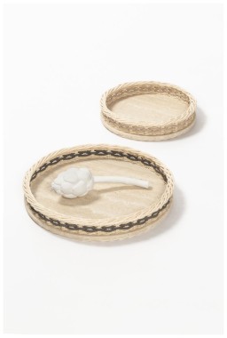 Pigment France, Orsay travertine trays, Round tray, mini
