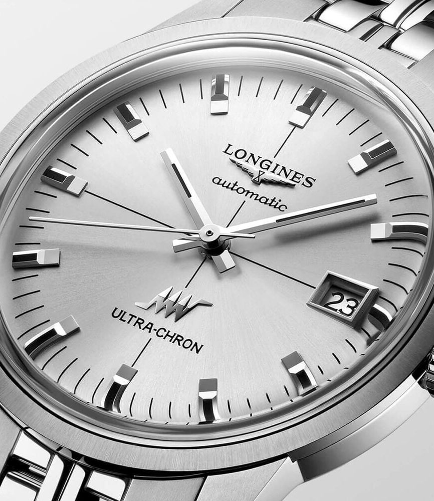 Longines Heritage Ultra-Chron Classic 37mm Silver Dial Steel Bracelet Watch image number 1