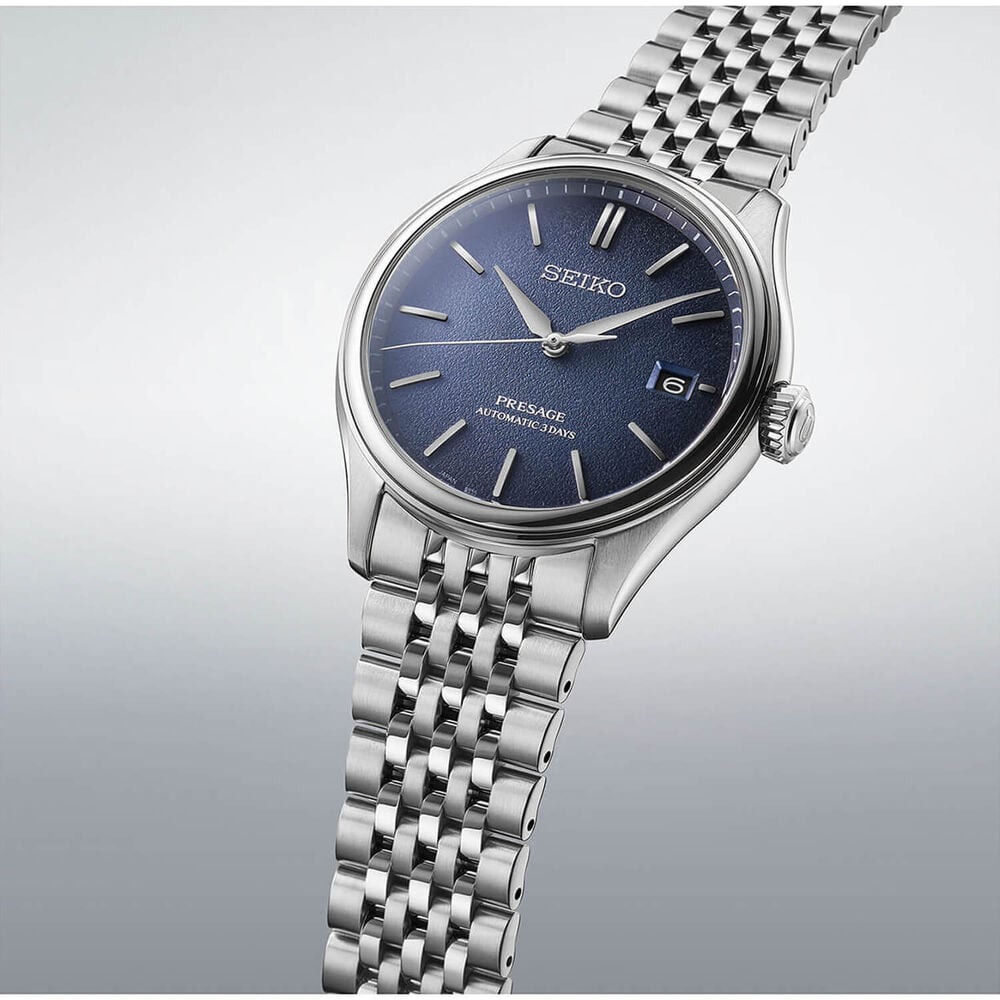 Seiko Presage Classic 'Ai-iro' Japan Blue 40mm Dial Steel Bracelet Watch image number 2