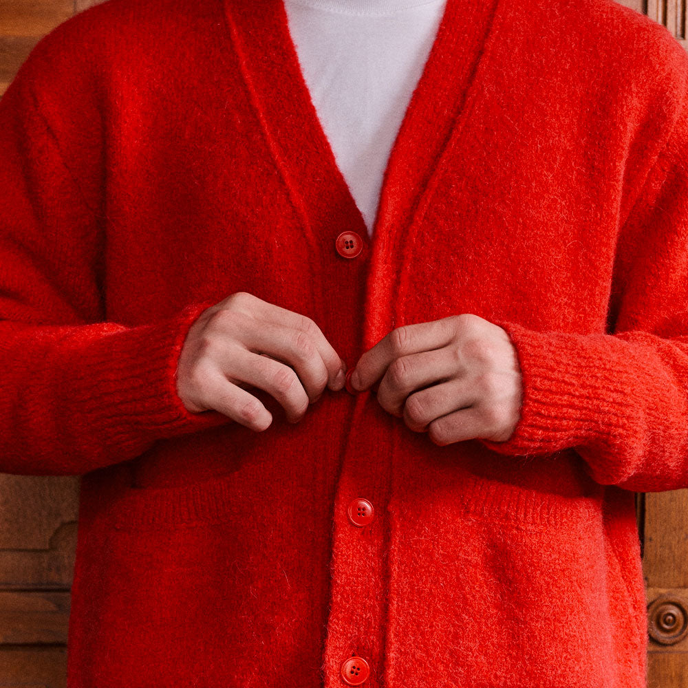 Museum Garments x Merci - Alpaca Cardigan - Red - Image 2