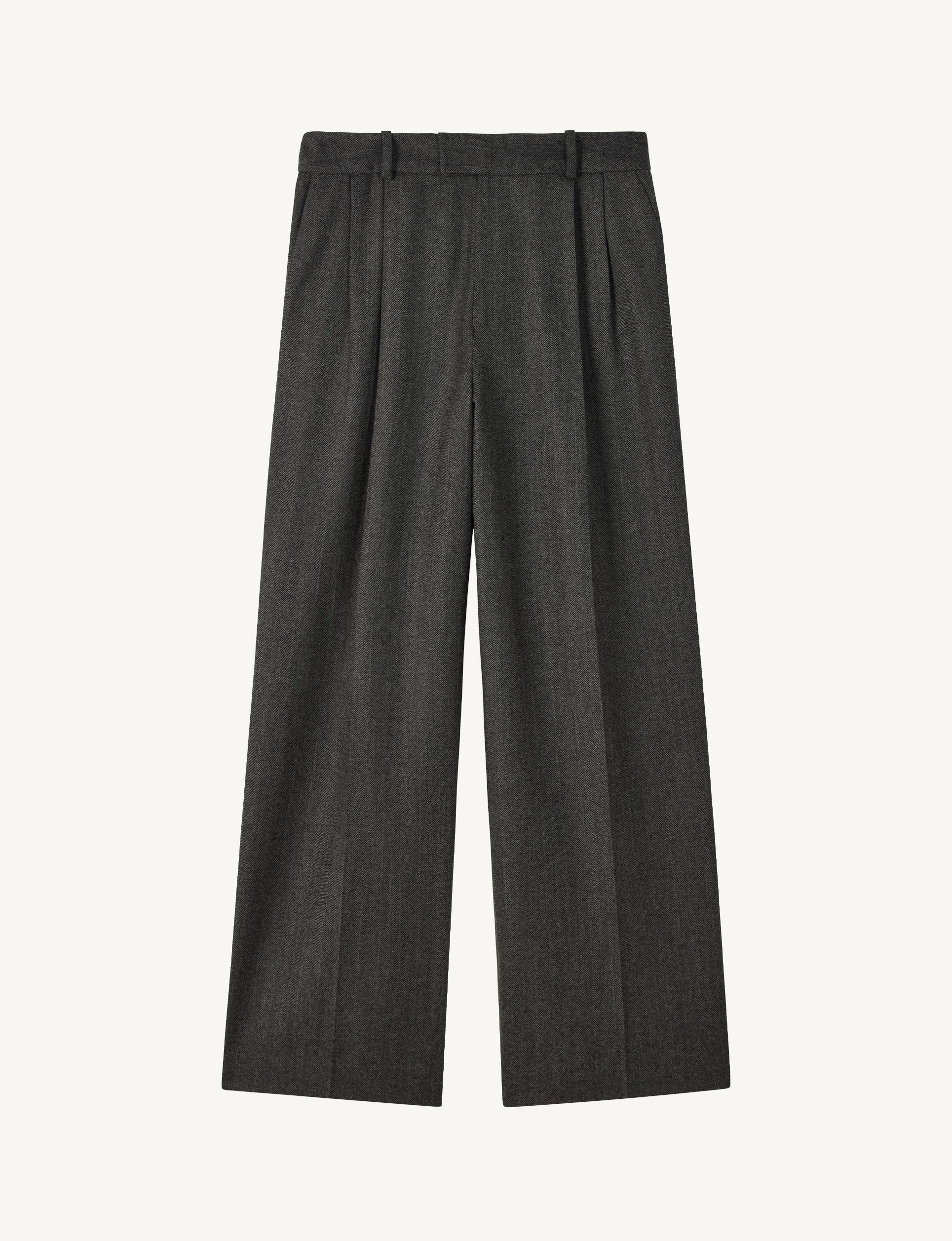 Rampling Trouser: Wool, Grey Herringbone - Image 2