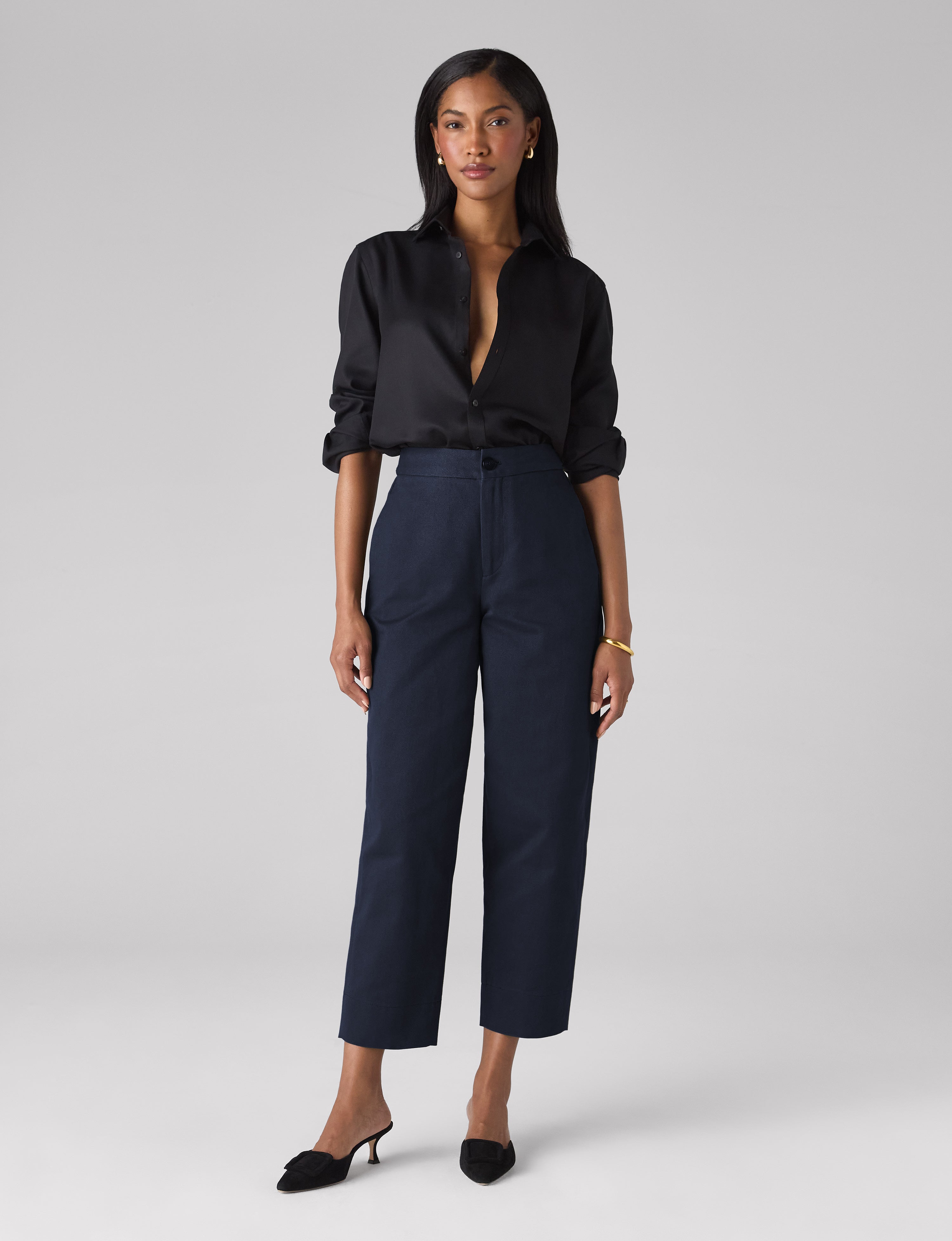 Chartwell Trouser: Cotton Twill, Navy Blue - Image 4