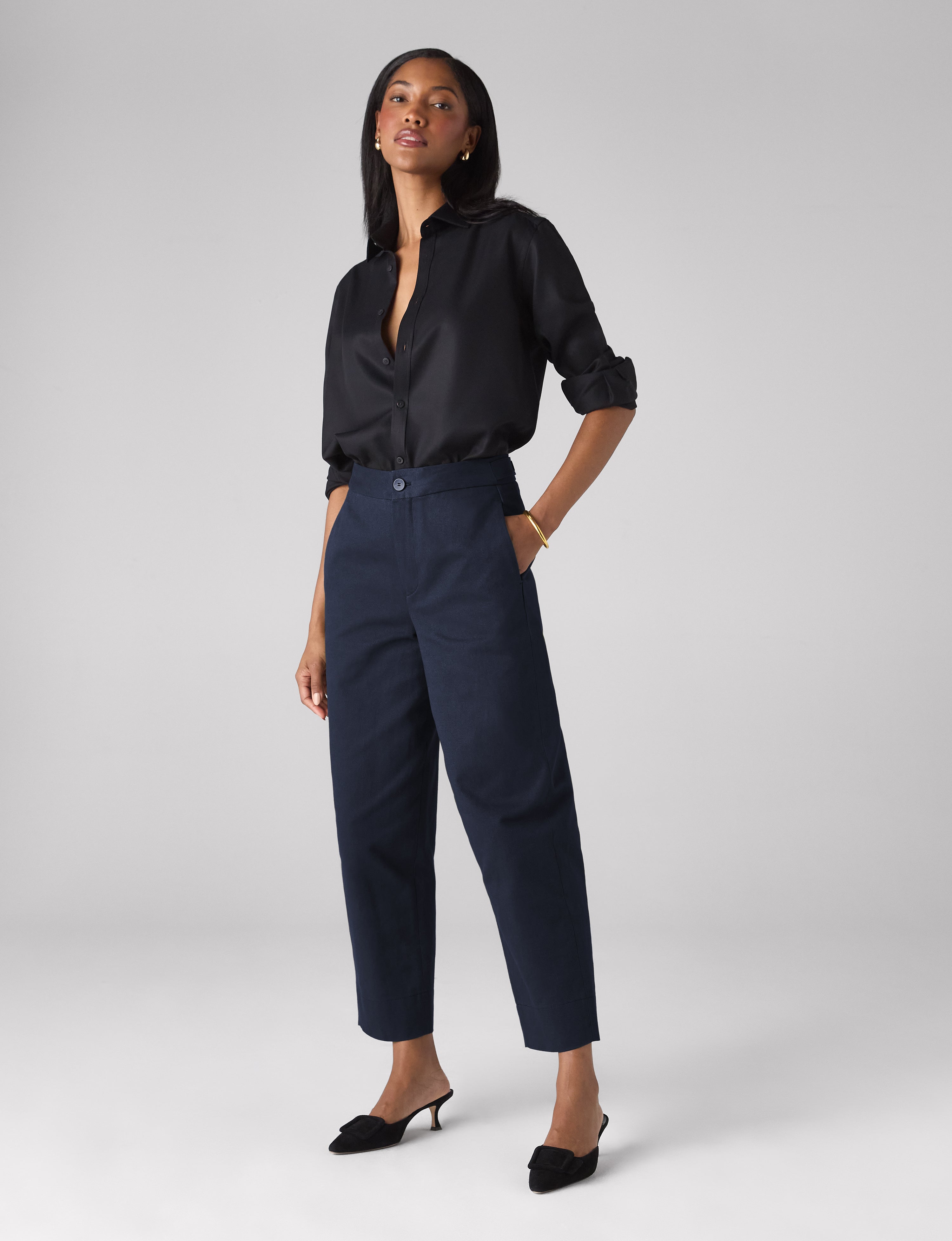 Chartwell Trouser: Cotton Twill, Navy Blue - Image 5