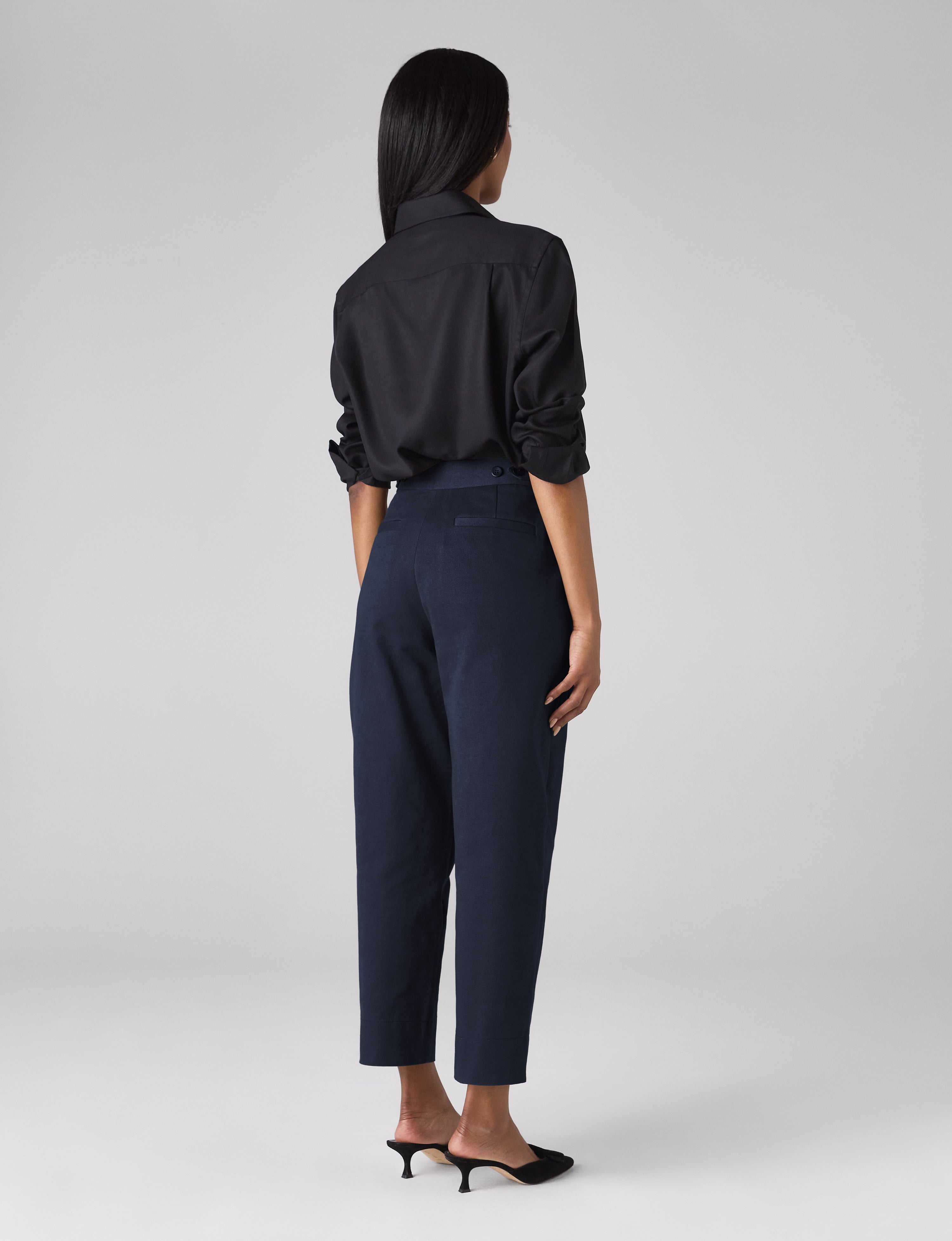 Chartwell Trouser: Cotton Twill, Navy Blue - Image 9