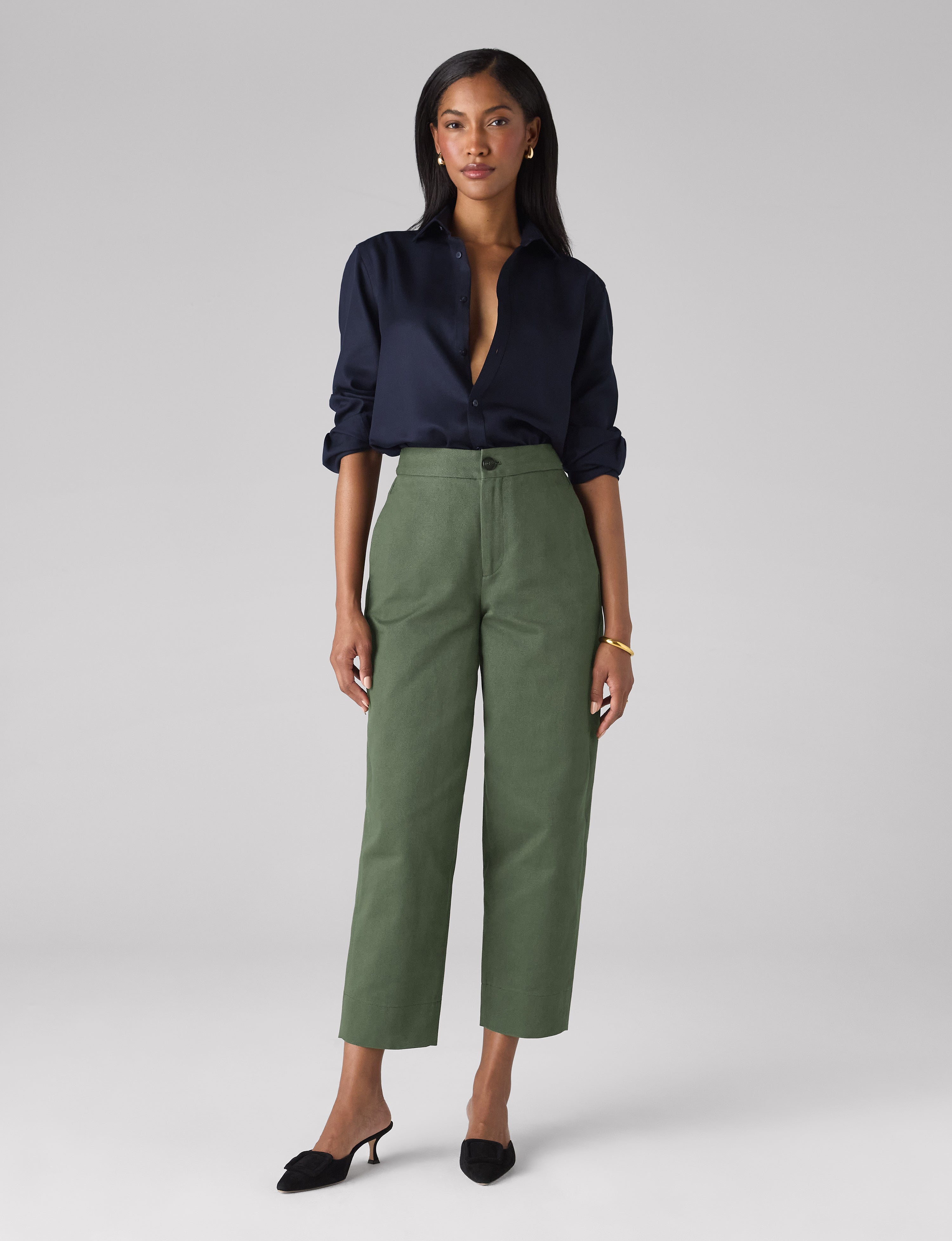 Chartwell Trouser: Cotton Twill, Khaki - Image 3