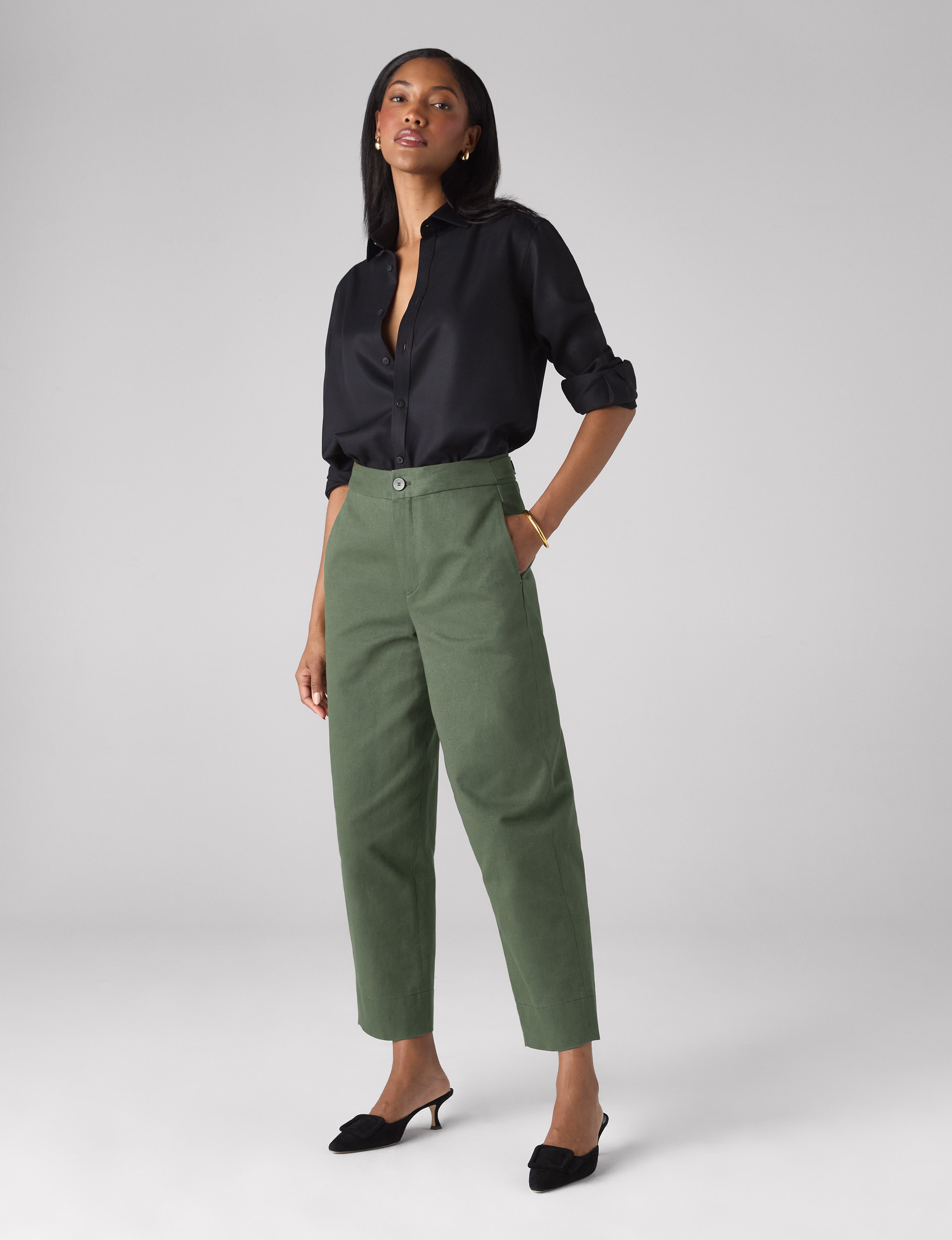 Chartwell Trouser: Cotton Twill, Khaki - Image 4