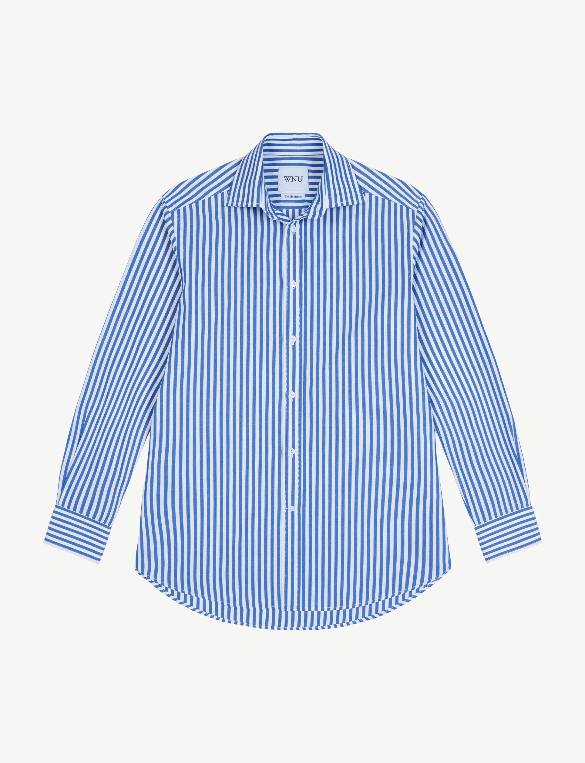 The Boyfriend: Fine Poplin, Royal Blue Stripe - Image 3