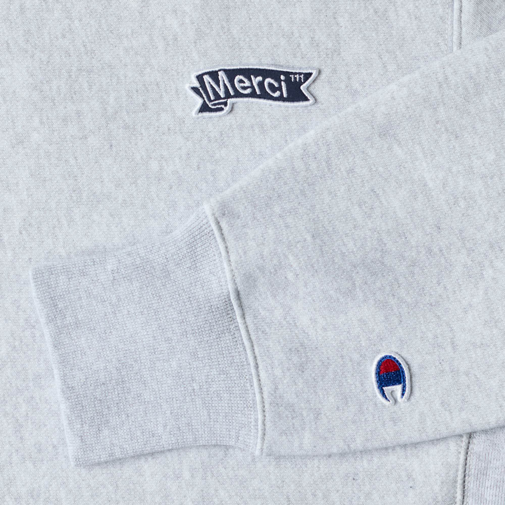 Merci x Champion - Sweat à Capuche Merci Patch- Gris - Image 6