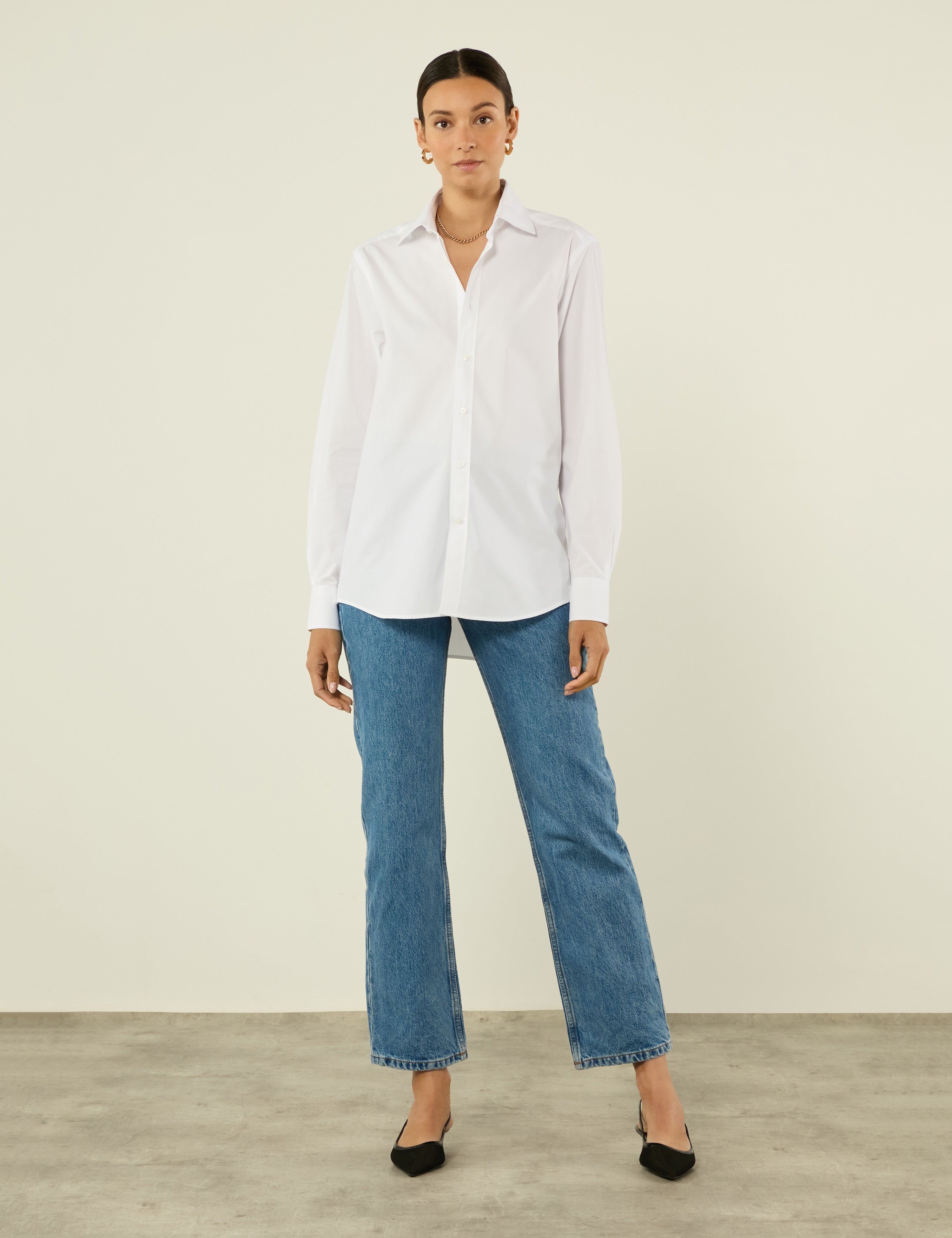 The Boyfriend: Fine Poplin, White - Image 4