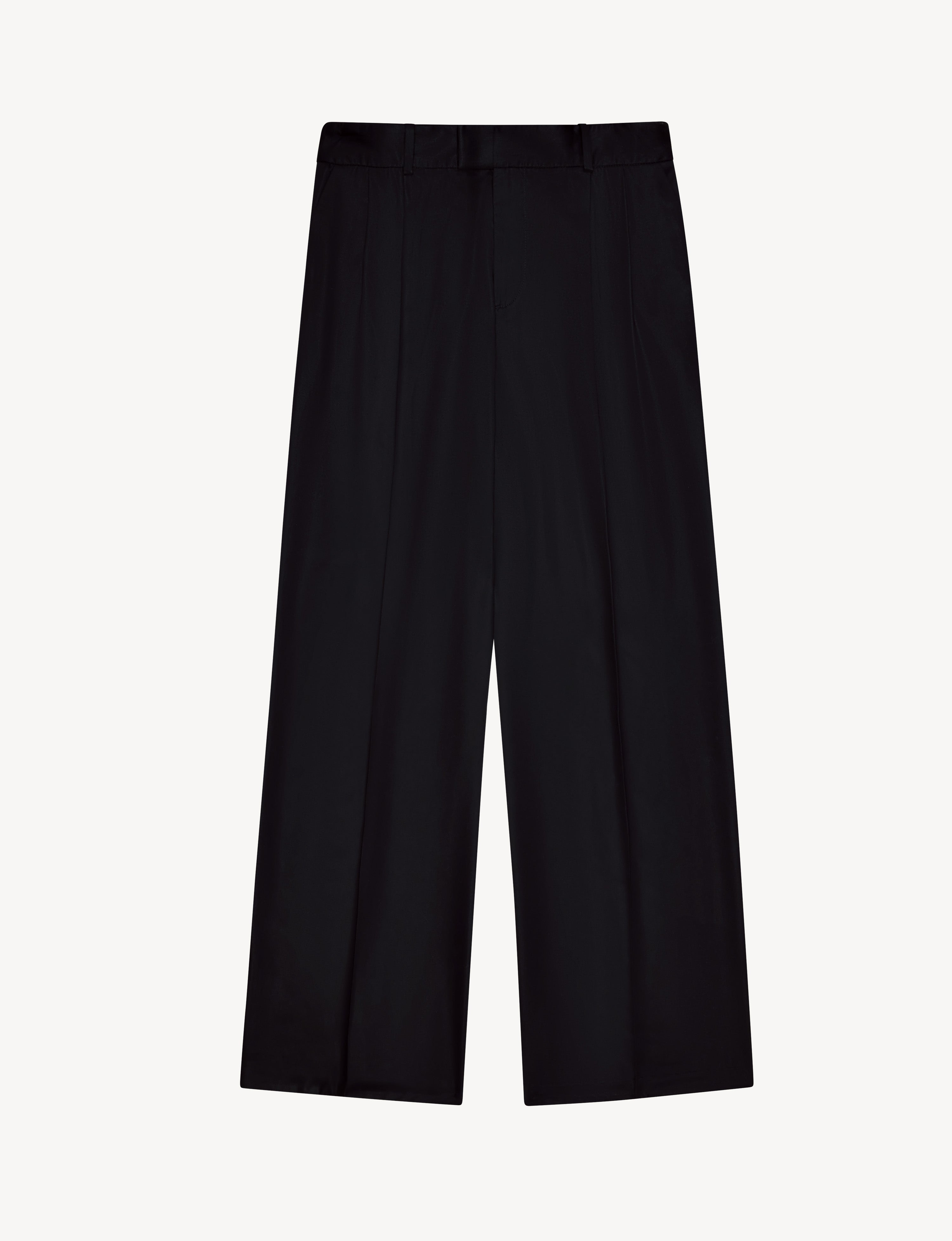 Rampling Trouser: TENCEL™ Lyocell Satin, Black - Image 3